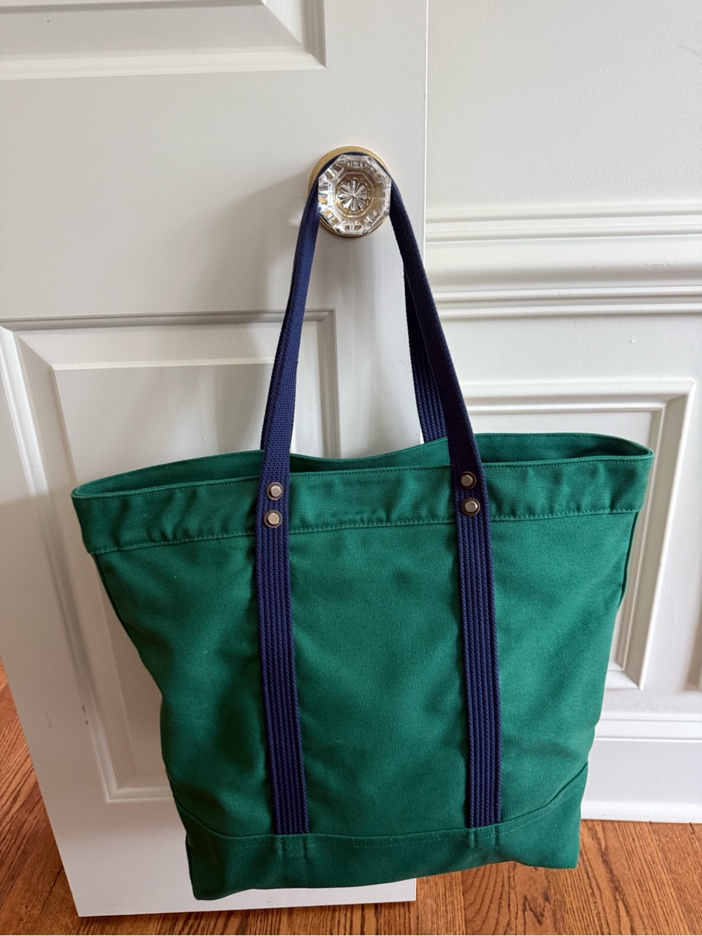 Masters Green Canvas Tote with Navy Straps and Yellow Augusta Masters Logo - Picture 2 of 5